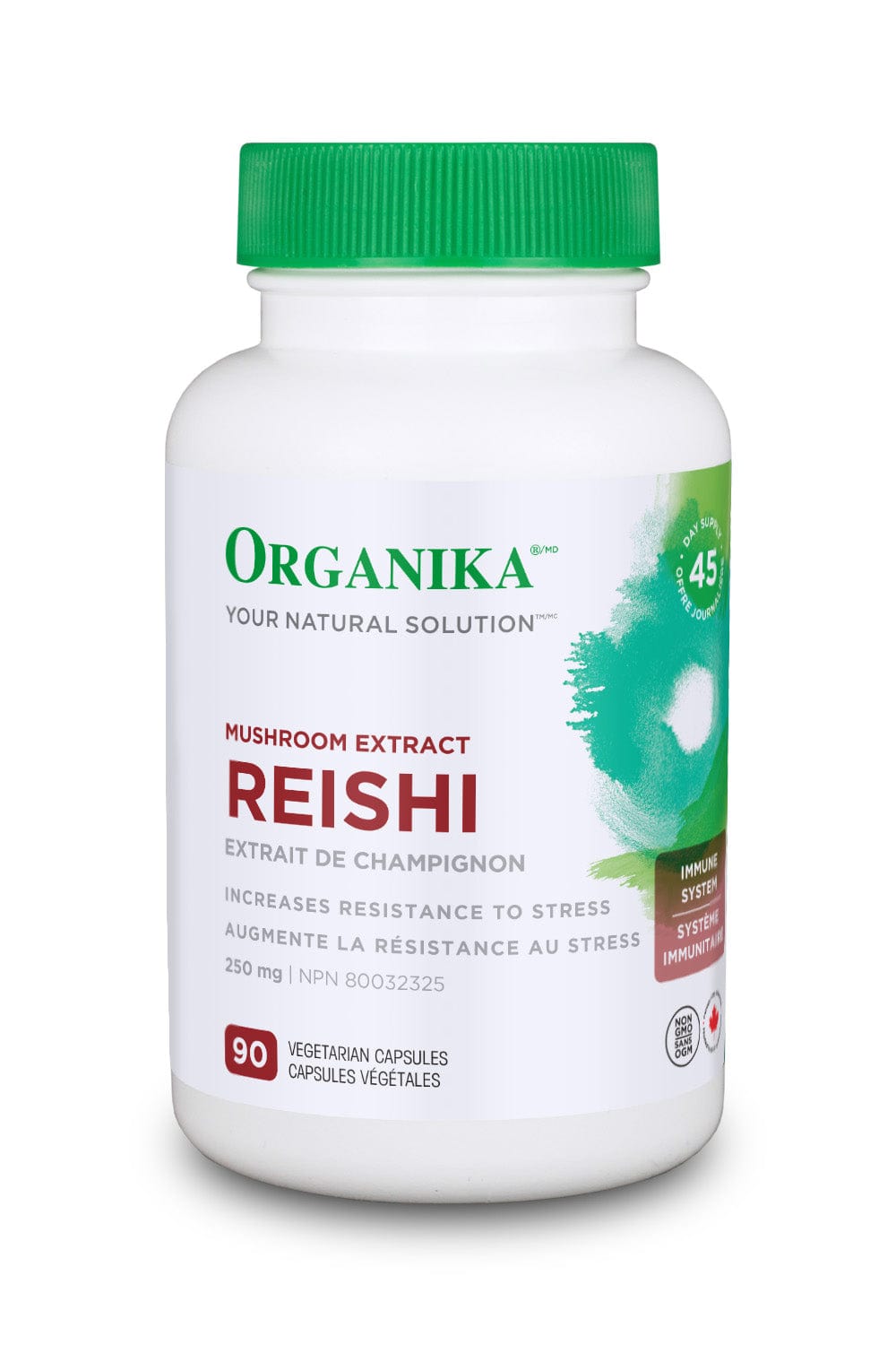 ORGANIKA Suppléments Extrait de champignon reishi 250mg 90vcaps