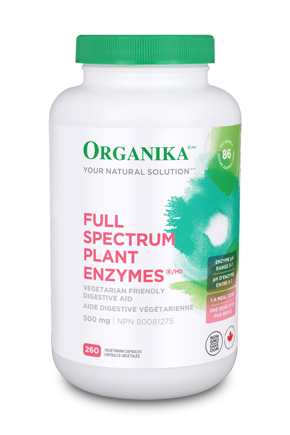 ORGANIKA Suppléments Full spectrum plant enzymes 500mg 260vcaps