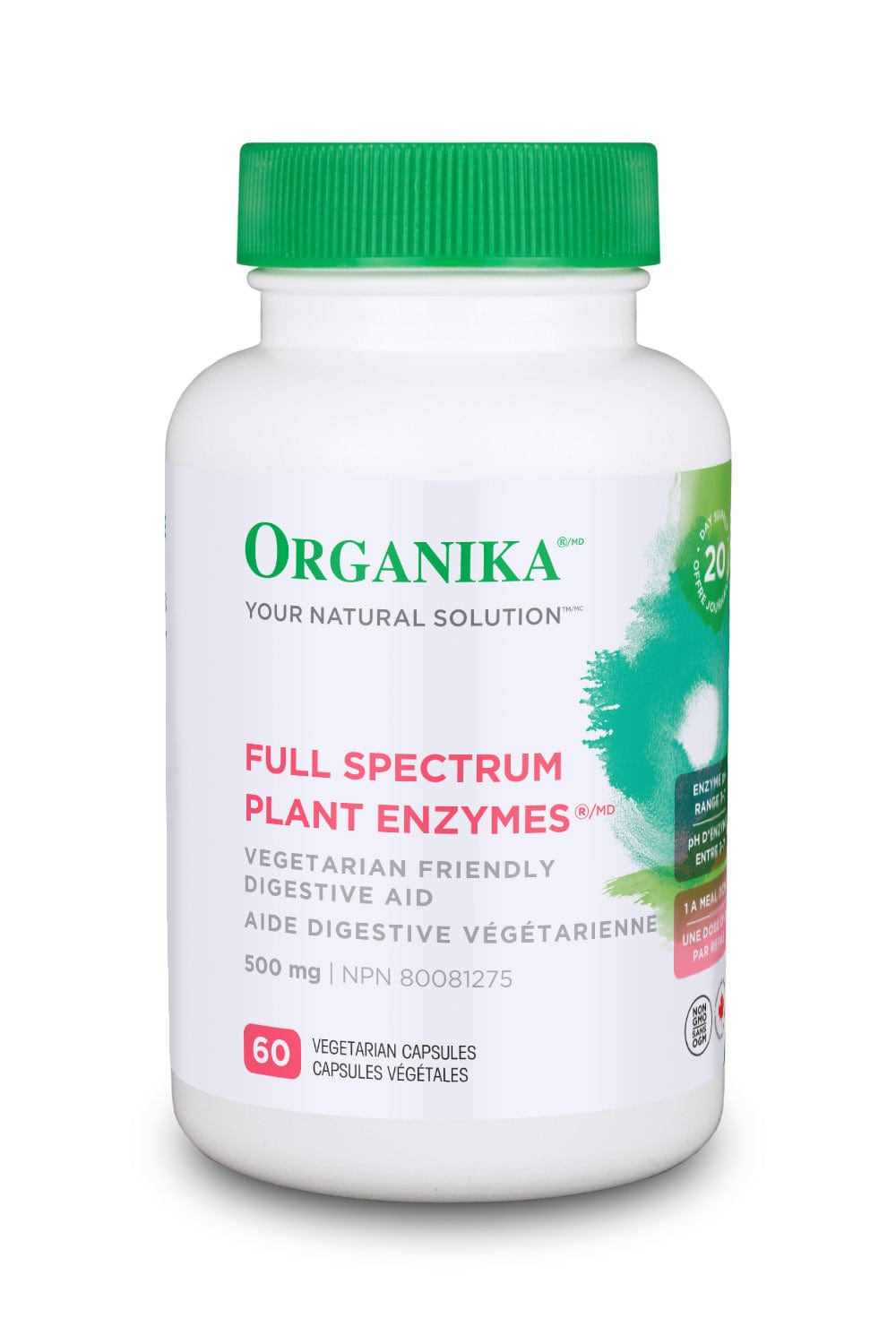 ORGANIKA Suppléments Full spectrum plant enzymes 500mg 60caps