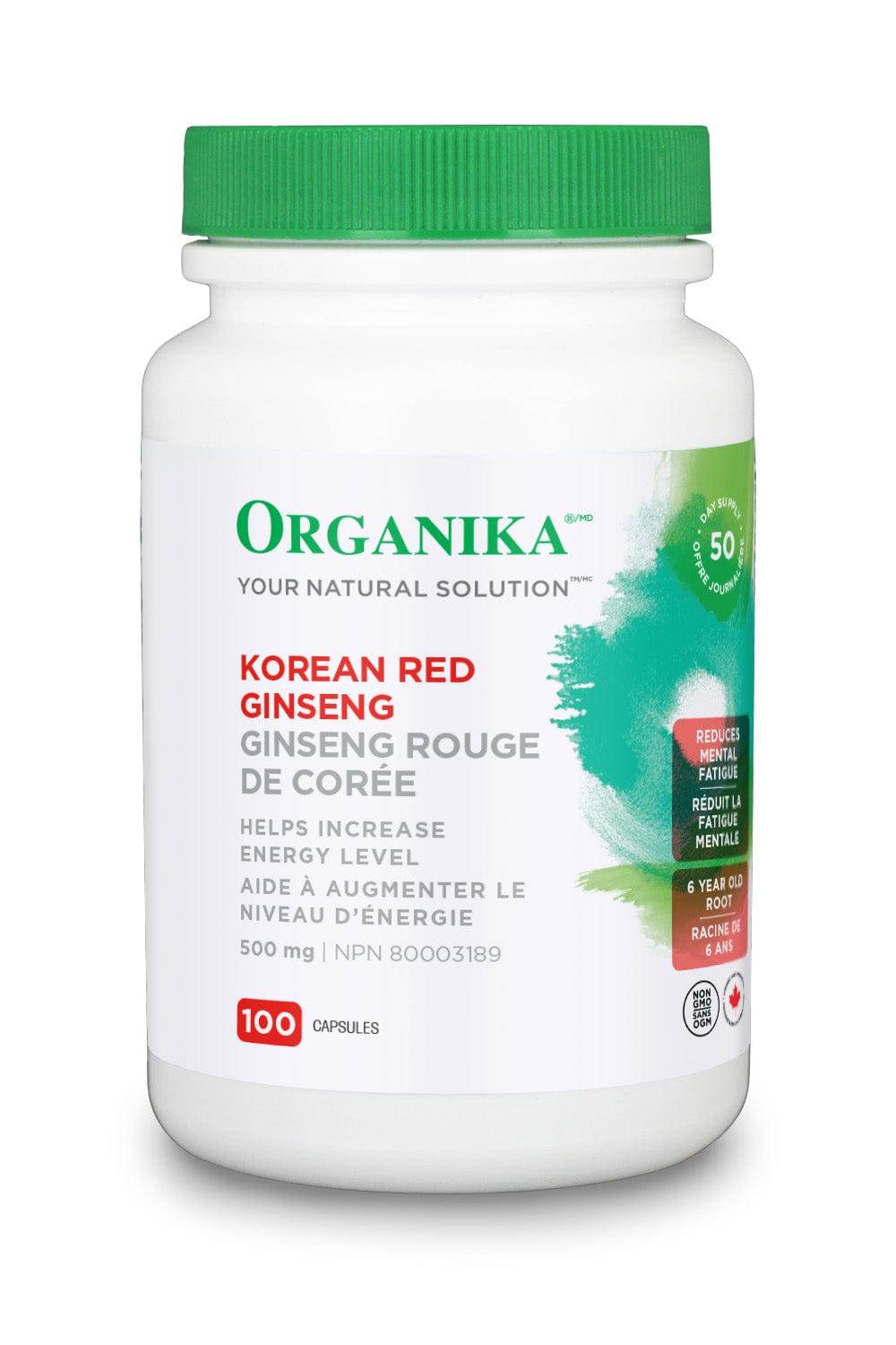 ORGANIKA Suppléments Ginseng rouge de Corée 500mg 100caps