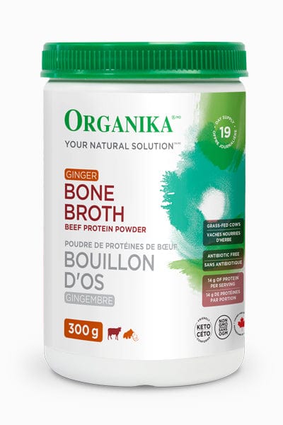 ORGANIKA Suppléments Poudre protéines bouillon os bœuf (gingembre) 300g