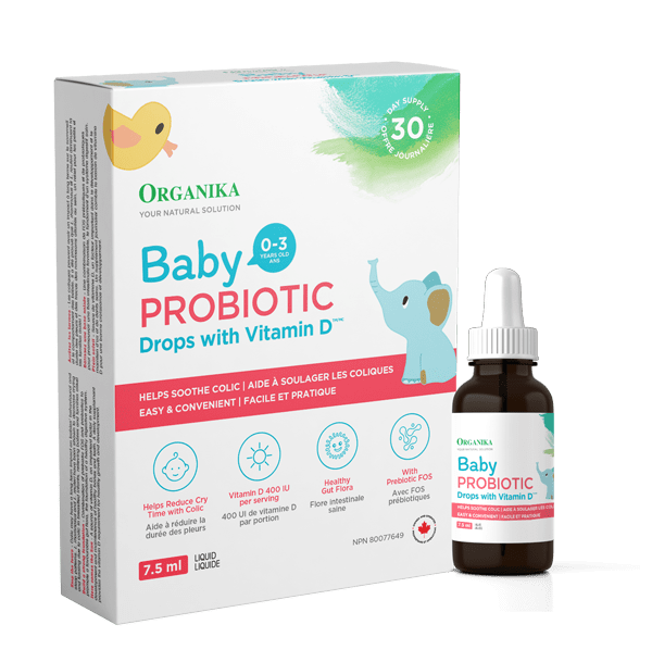 ORGANIKA Suppléments Probiotiques bébés en gouttes avec vitamine D (0-3 ans) 7,5ml