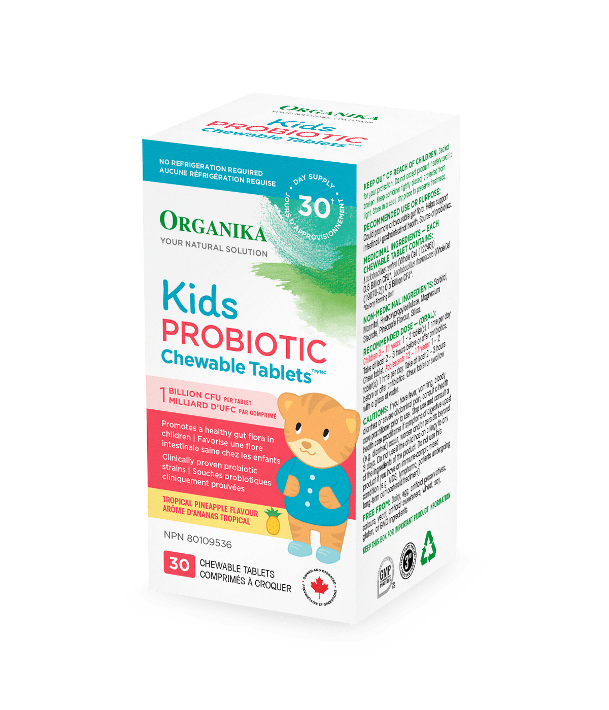 ORGANIKA Suppléments Probiotiques enfants croquables (ananas tropical) 30comp