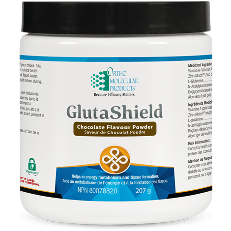 ORTHO MOLECULAR PRODUCTS Suppléments GlutaShield (chocolat) 207g
DATE DE PÉREMPTION : 31 JANVIER 2026