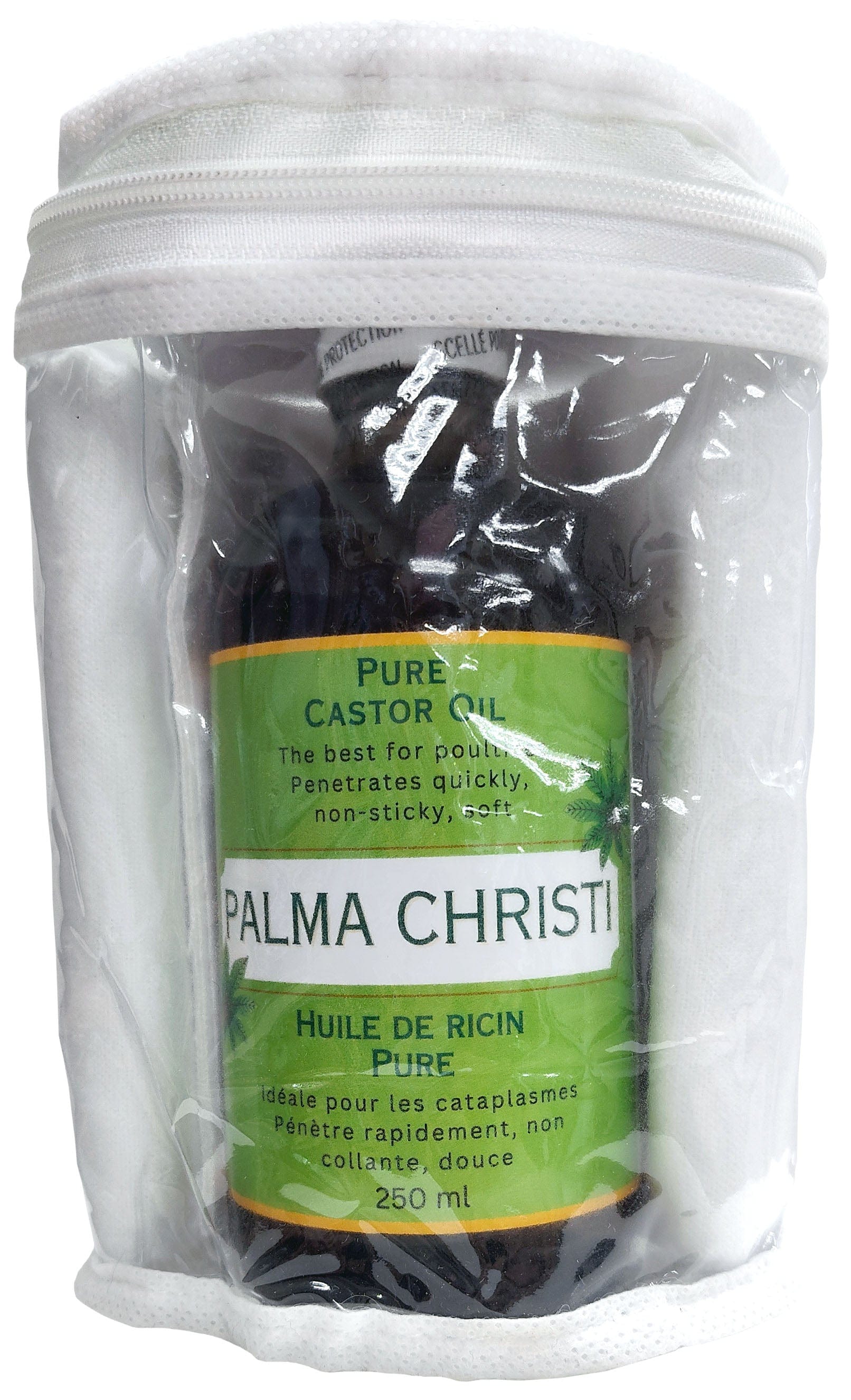 PALMA CHRISTI NATURELLE Soins & Beauté Palma kit pour cataplasme (huile de ricin pure 250ml, flanelle de coton, instructions) 1kit