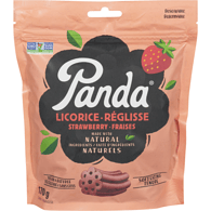 PANDA Épicerie Réglisse aux fraises morceaux tendre 170g
DATE DE PÉREMPTION : 30 NOVEMBRE 2026