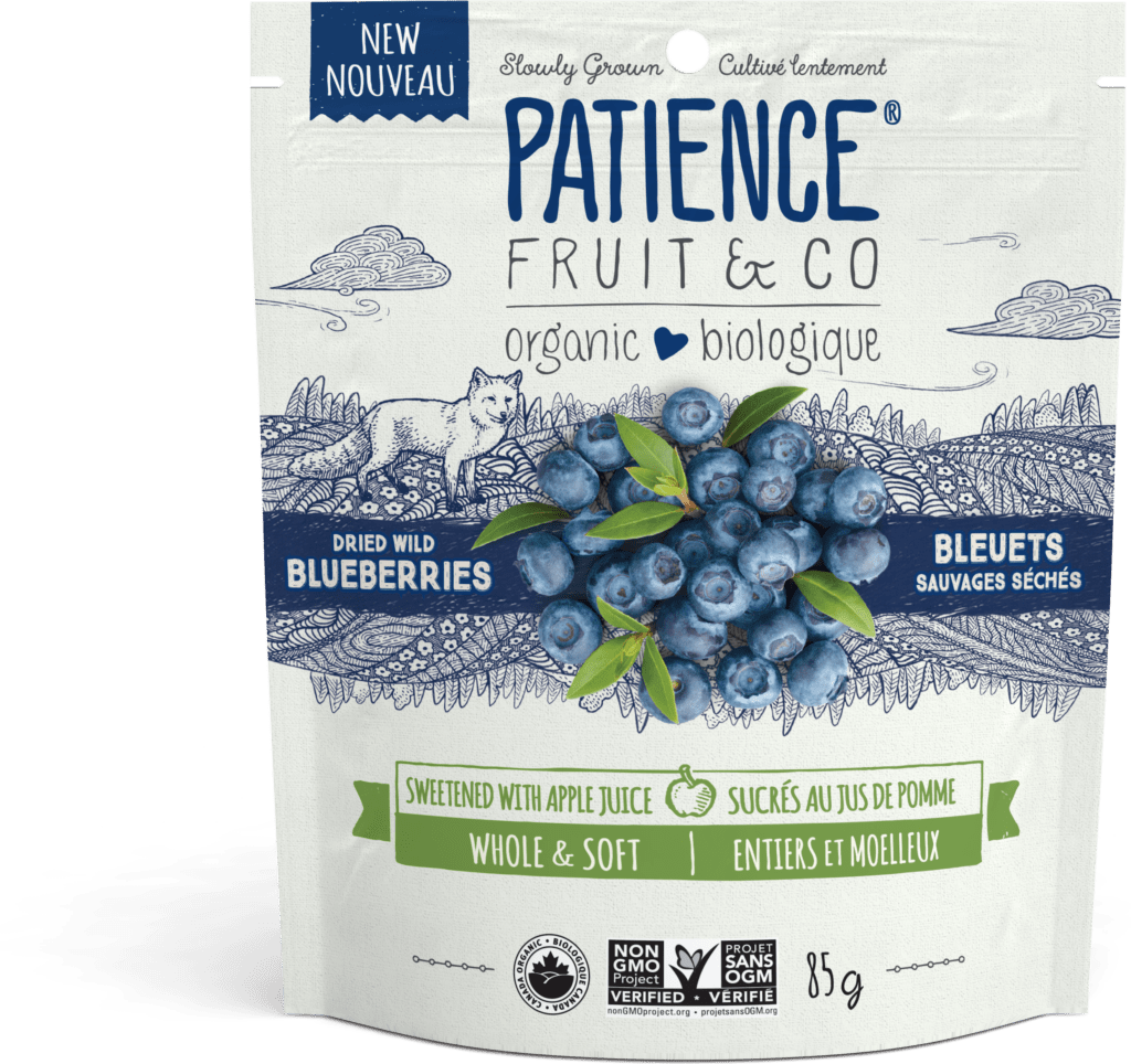 PATIENCE Épicerie Bleuets sauvages séchés sucrés au jus de pomme bio 85g