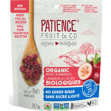 PATIENCE Épicerie Canneberges séchées bio sans-sucre ajouté 142g