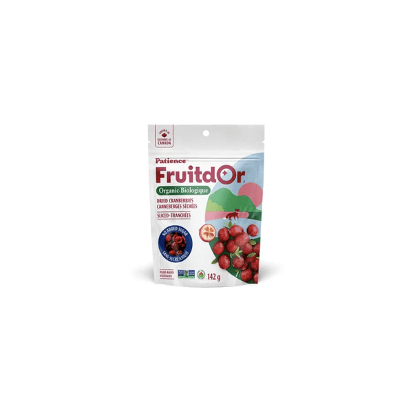 PATIENCE FRUIT D'OR Épicerie Canneberges séchées tranchées sans-sucre bio 142g