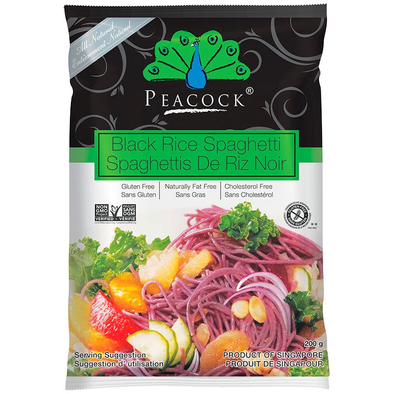PEACOCK Épicerie Spaghettis de riz noir 200g