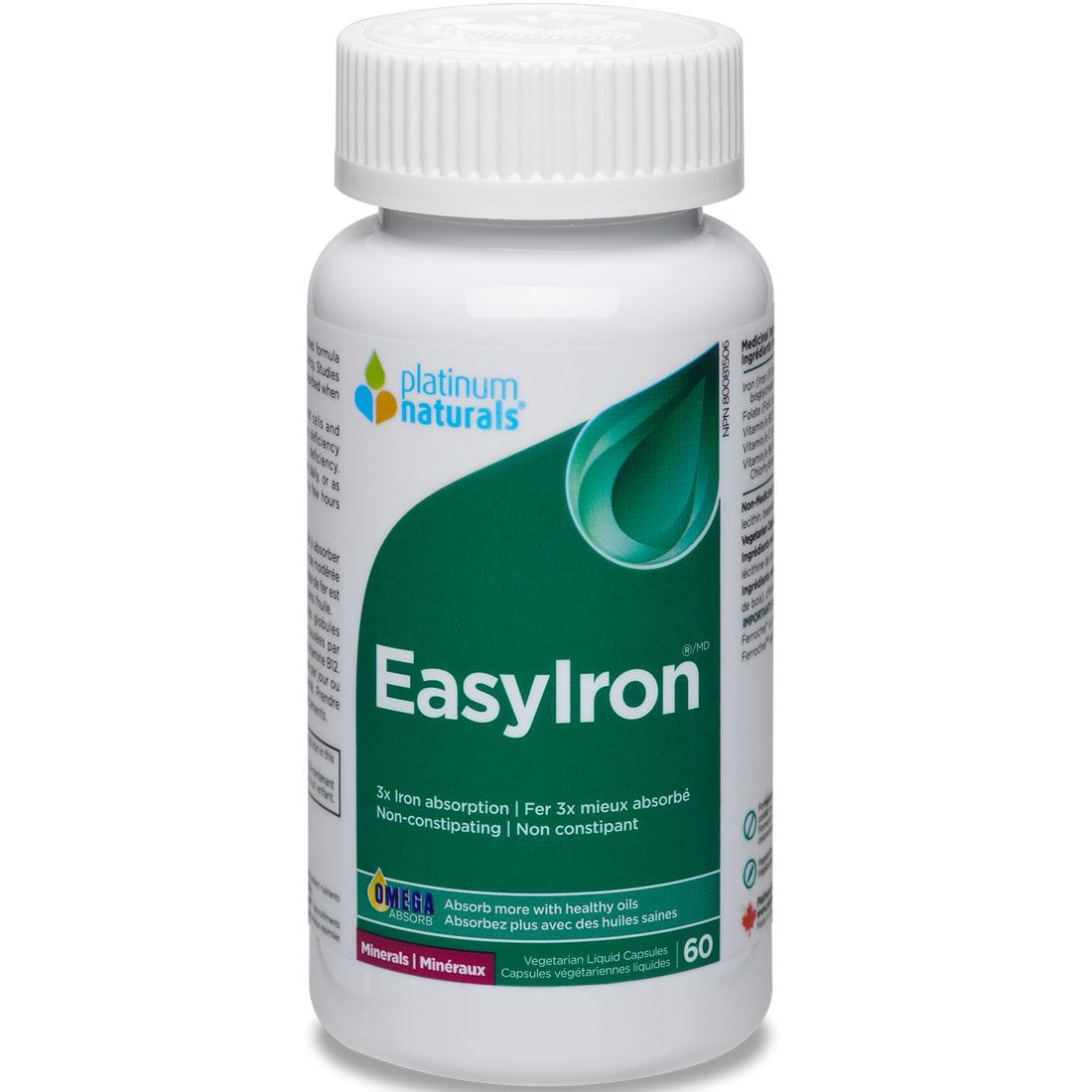 PLATINUM Suppléments Easyiron 60vcaps