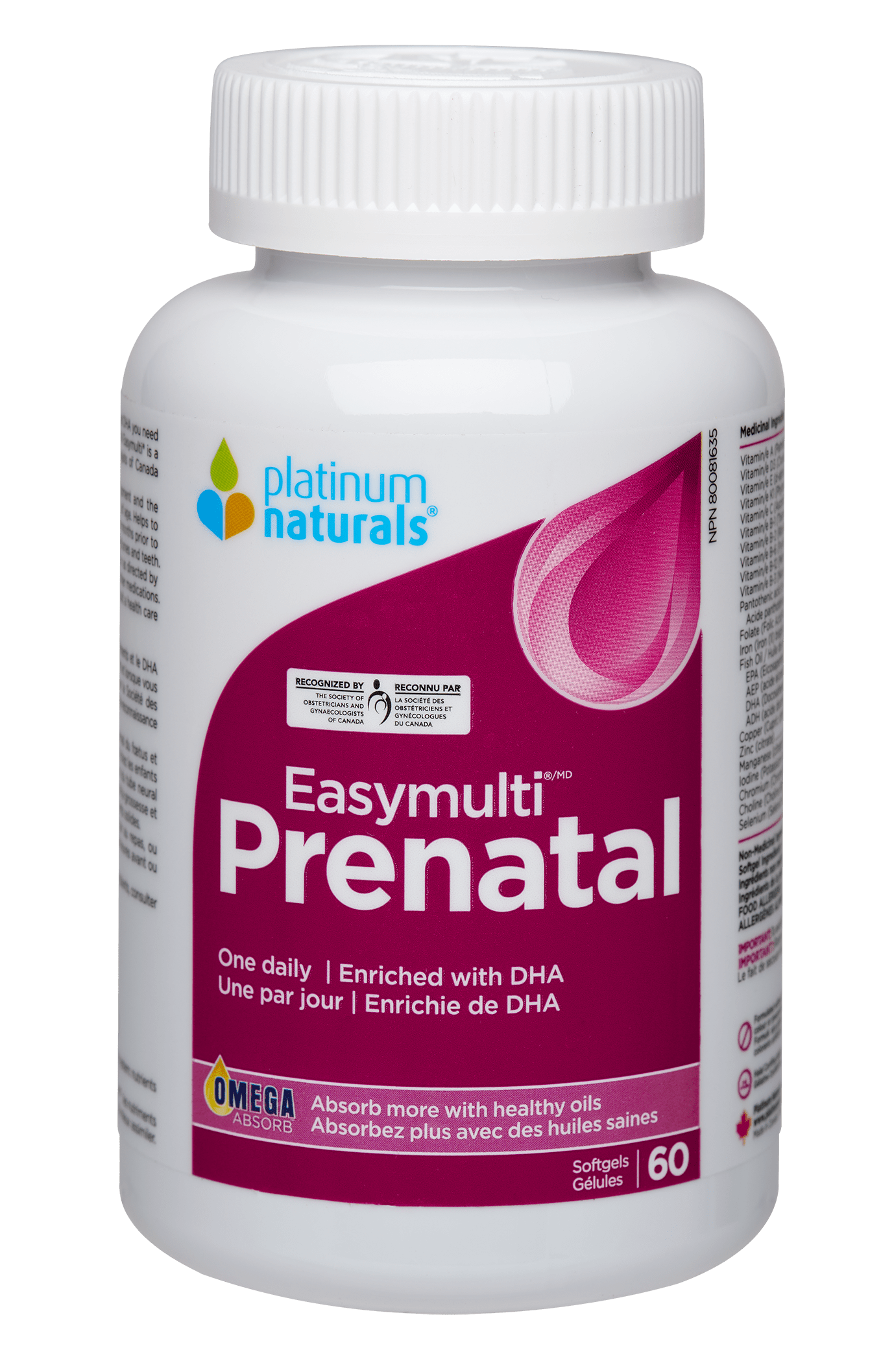 PLATINUM Suppléments Easymulti prénatal 60gel