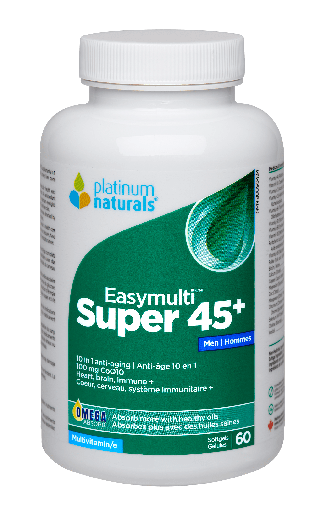PLATINUM Suppléments Super easymulti 45+ (pour hommes) 60gel