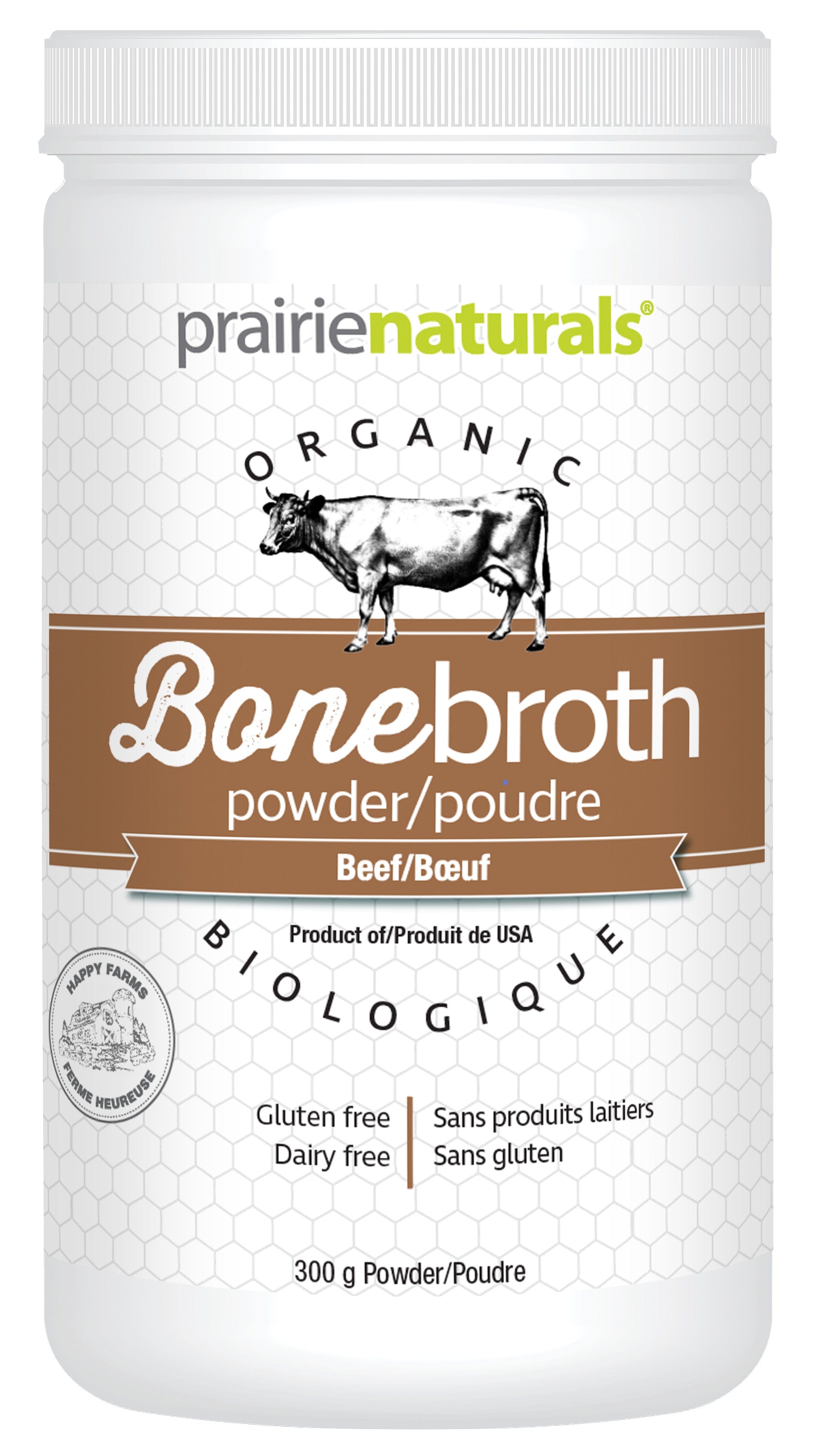 PRAIRIE NATURALS Suppléments Bouillon os bœuf bio 300g