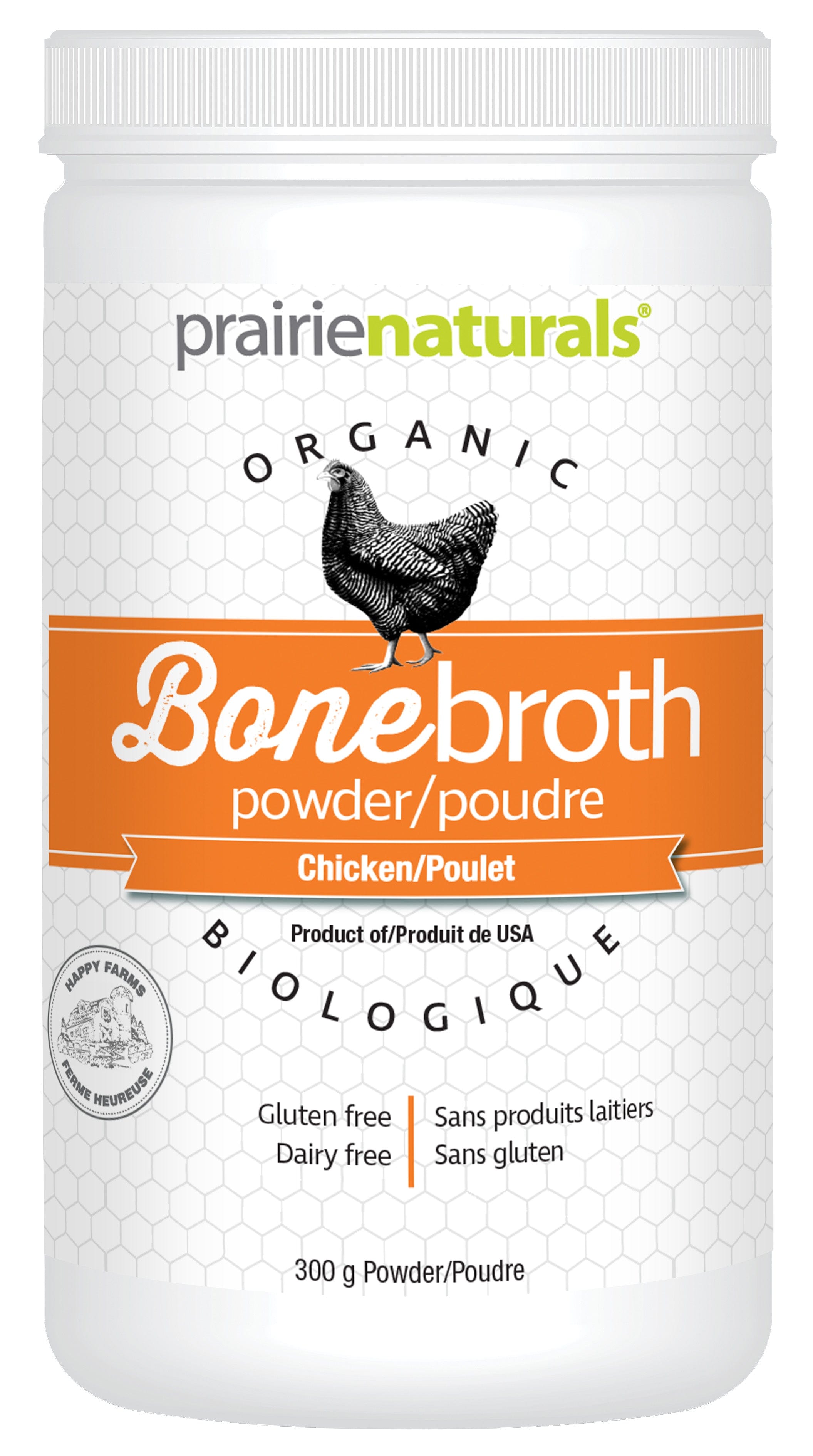 PRAIRIE NATURALS Suppléments Bouillon os poulet bio 300g