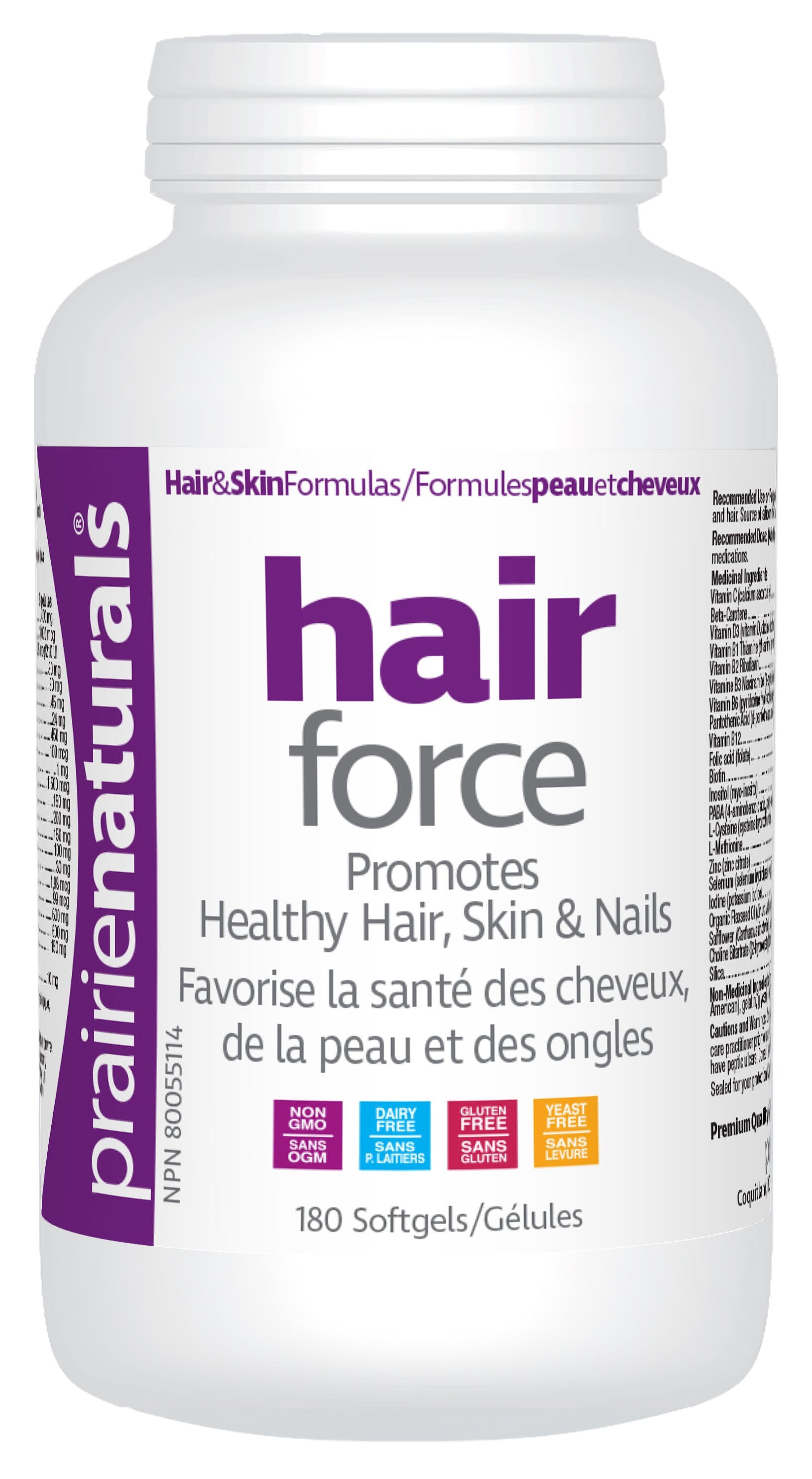 PRAIRIE NATURALS Suppléments Hair-force 180gel