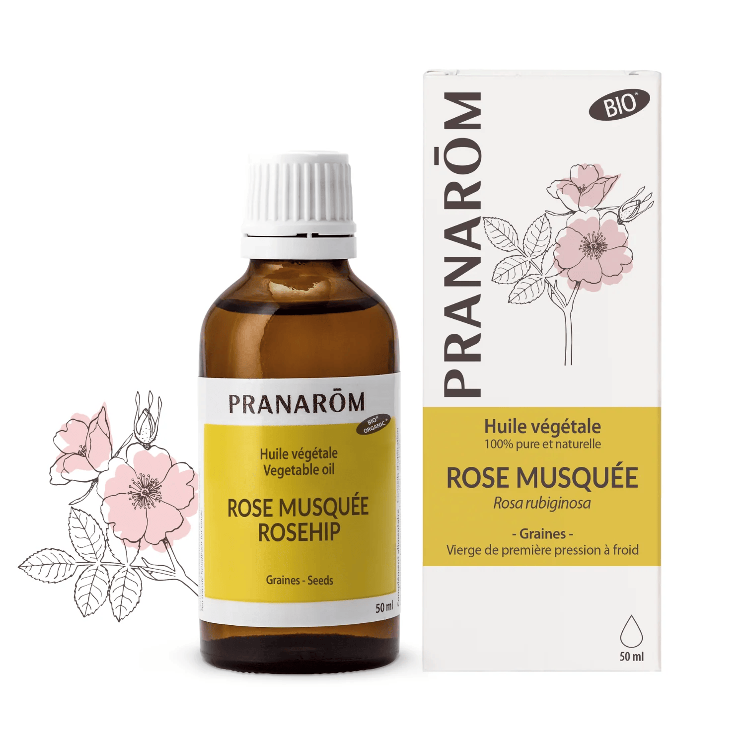 PRANAROM Soins & Beauté Huile végétale rose musquée 50ml