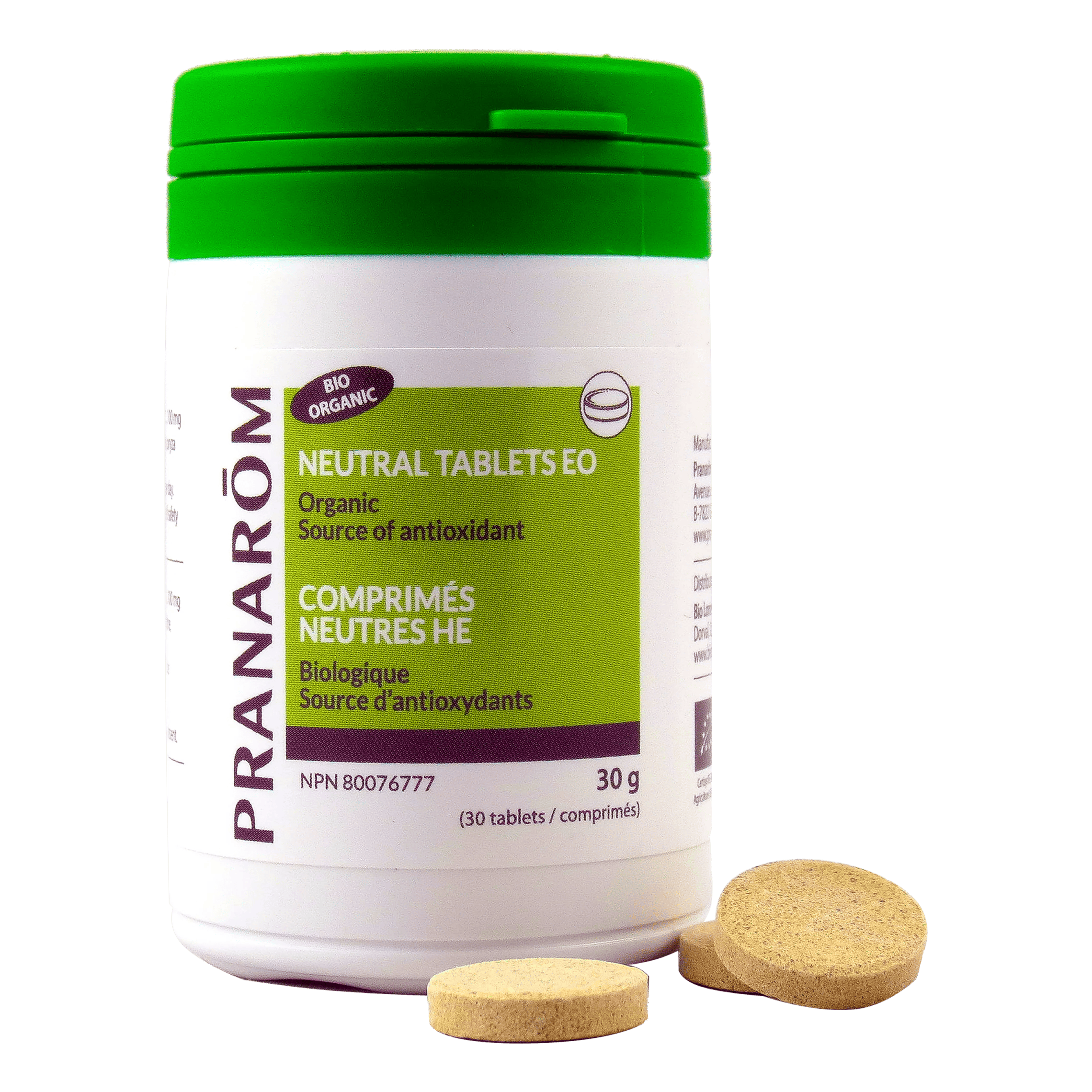 PRANAROM Suppléments Comprimés neutres bio (support pour huiles essentielles)  30comp