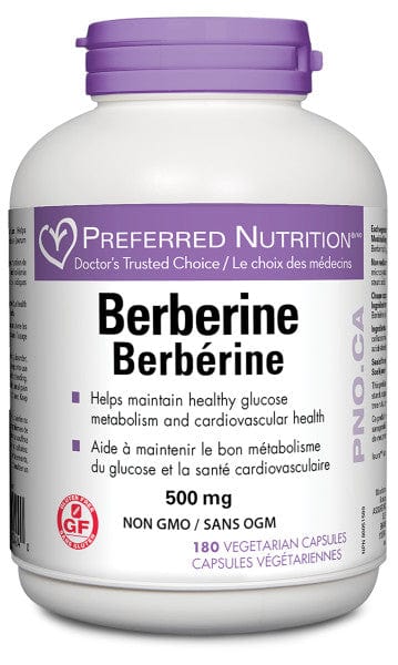 PREFERRED NUTRITION Suppléments Berberine (500mg)  180vcaps
