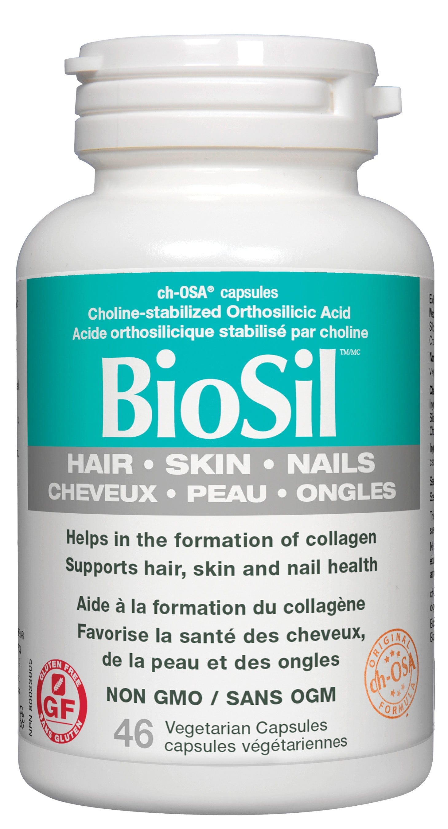 PREFERRED NUTRITION Suppléments Biosil (végétariennes) 46caps