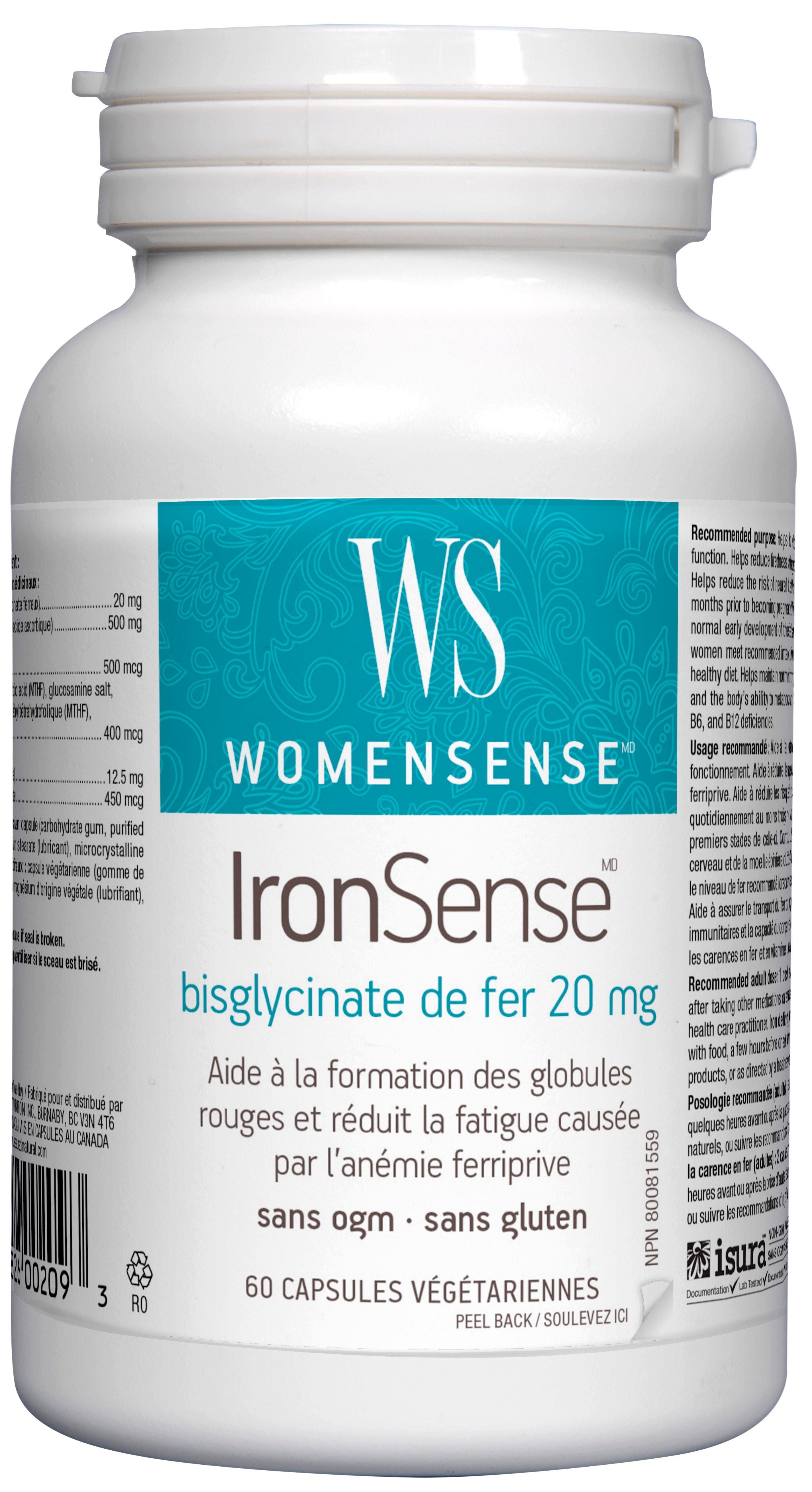 PREFERRED NUTRITION Suppléments IronSense 60vcaps
