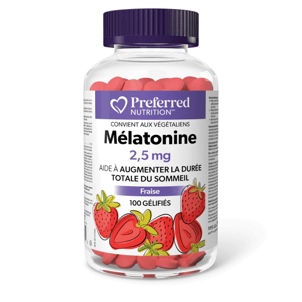 PREFERRED NUTRITION Suppléments Mélatonine 2,5g (fraises) 100gummies