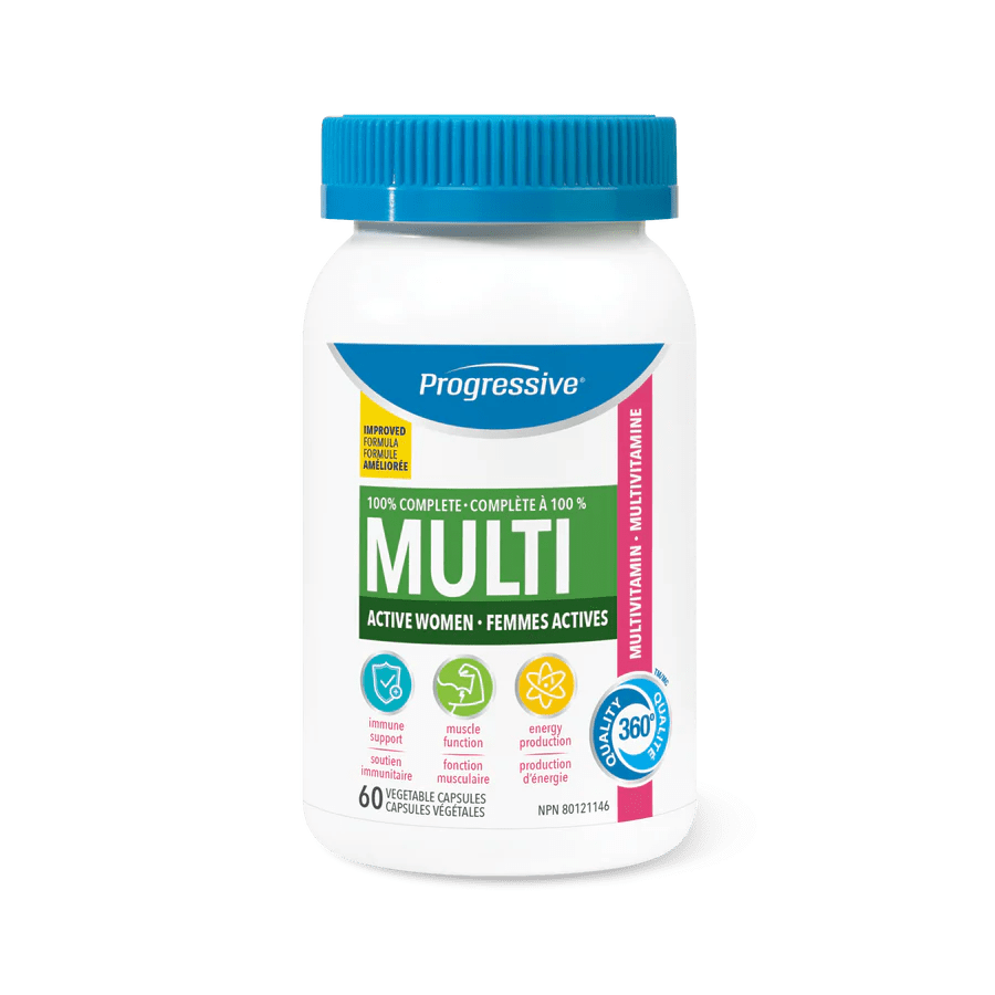 PROGRESSIVE Suppléments Multivitamines (femme active) 120caps