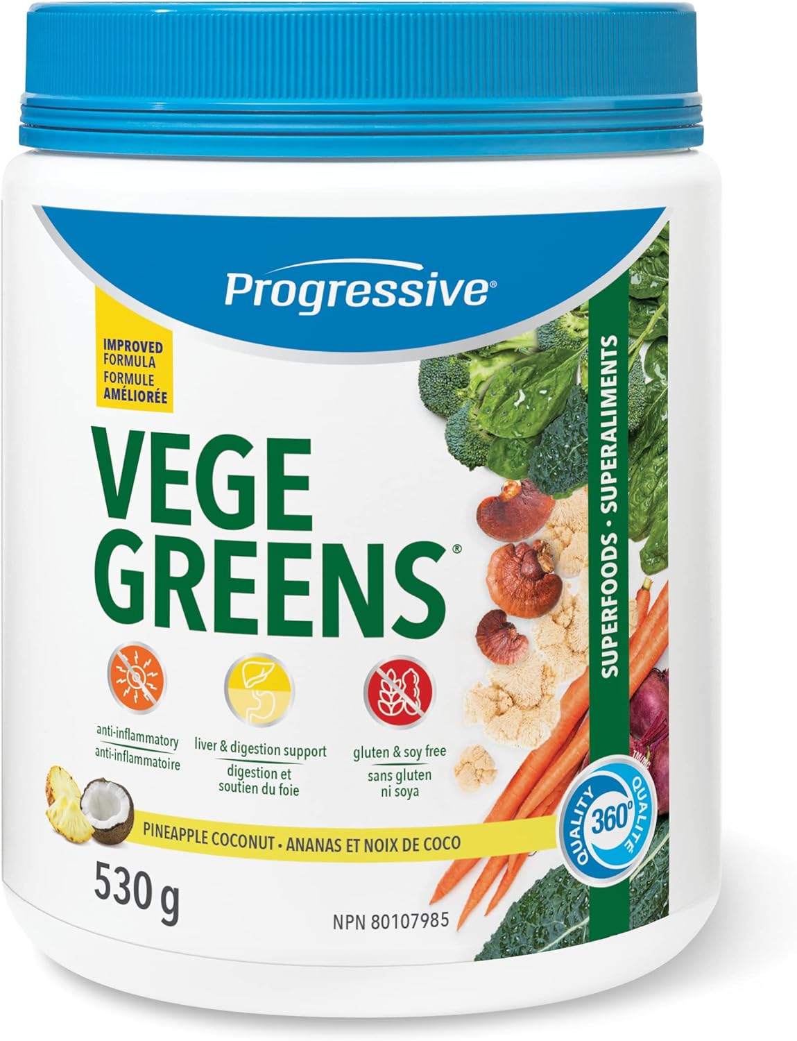 PROGRESSIVE Suppléments Vegegreens (ananas / noix de coco) 530g
