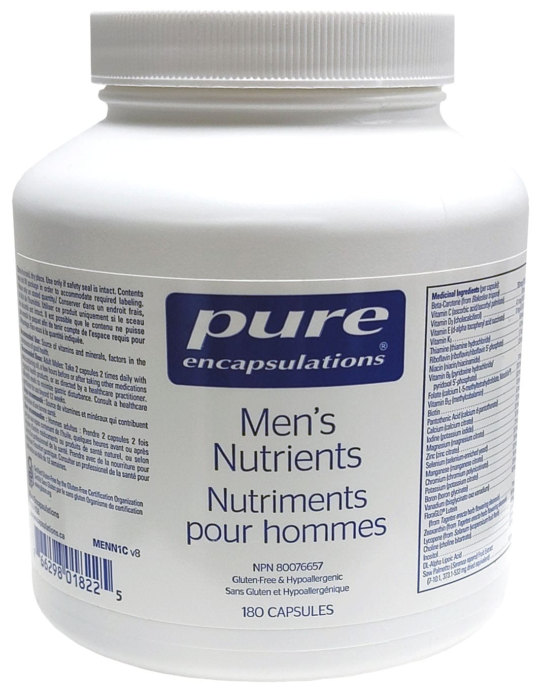 PURE ENCAPSULATIONS Suppléments Nutriments pour hommes 180caps