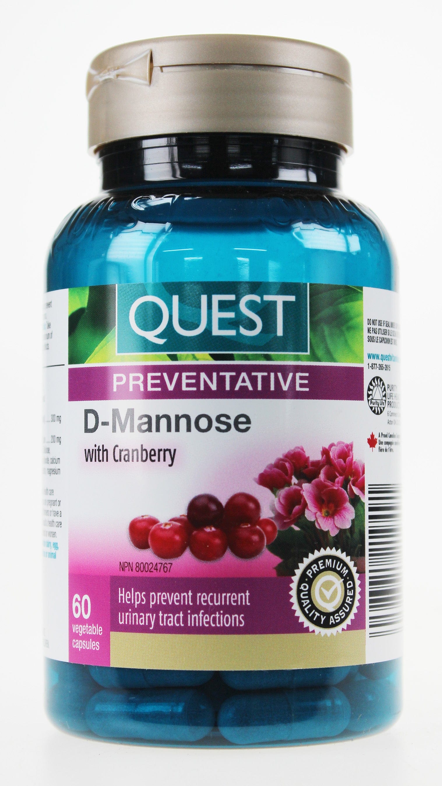 QUEST Suppléments D-mannose 60caps