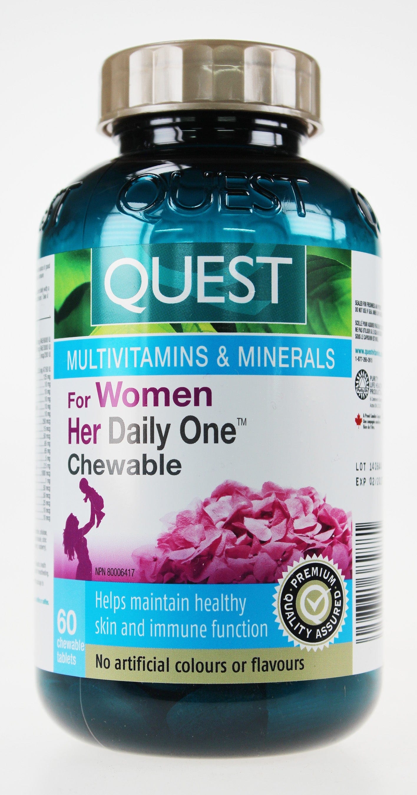 QUEST Suppléments Multivitamines et minéraux(au quotidien pour femme) 90caps