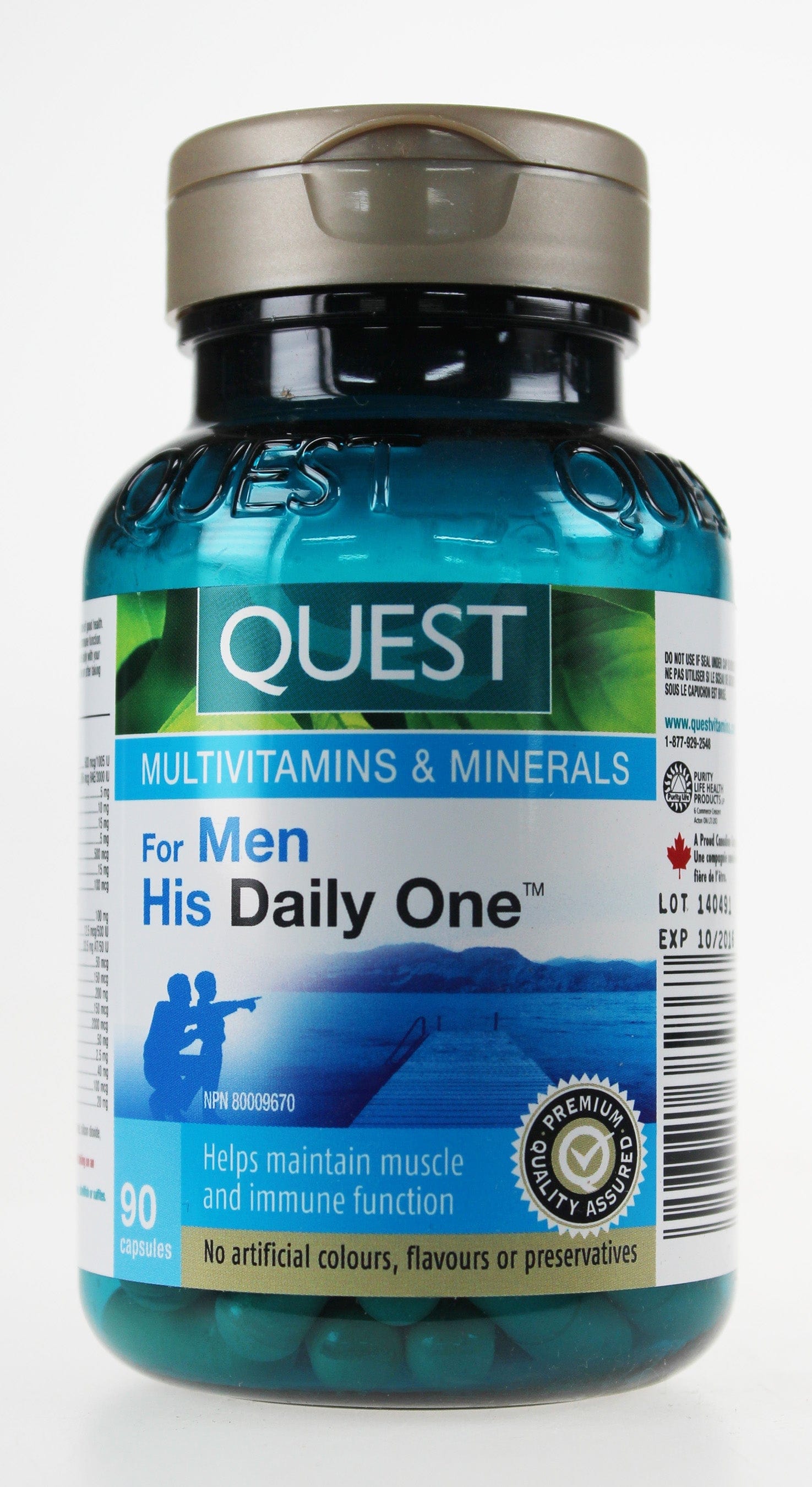 QUEST Suppléments Multivitamines et minéraux (au quotidien pour homme) 90caps