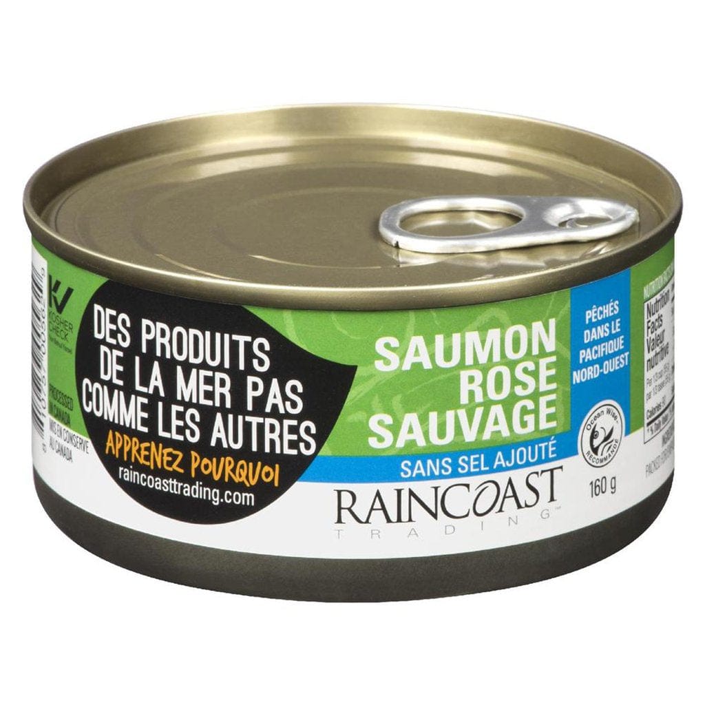 RAINCOAST Épicerie Saumon rose sans-sel 160g