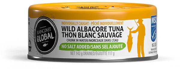 RAINCOAST GLOBAL Épicerie Thon blanc sauvage sans-sel ajouté 117g