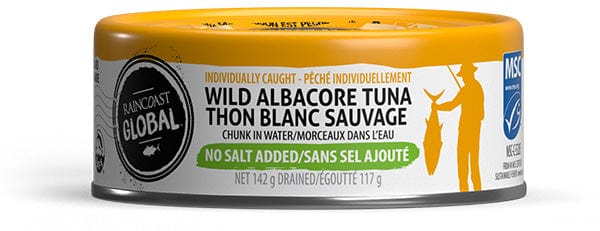 RAINCOAST GLOBAL Épicerie Thon blanc sauvage sans-sel ajouté 117g
DATE DE PÉREMPTION : 31 DÉCEMBRE 2025
