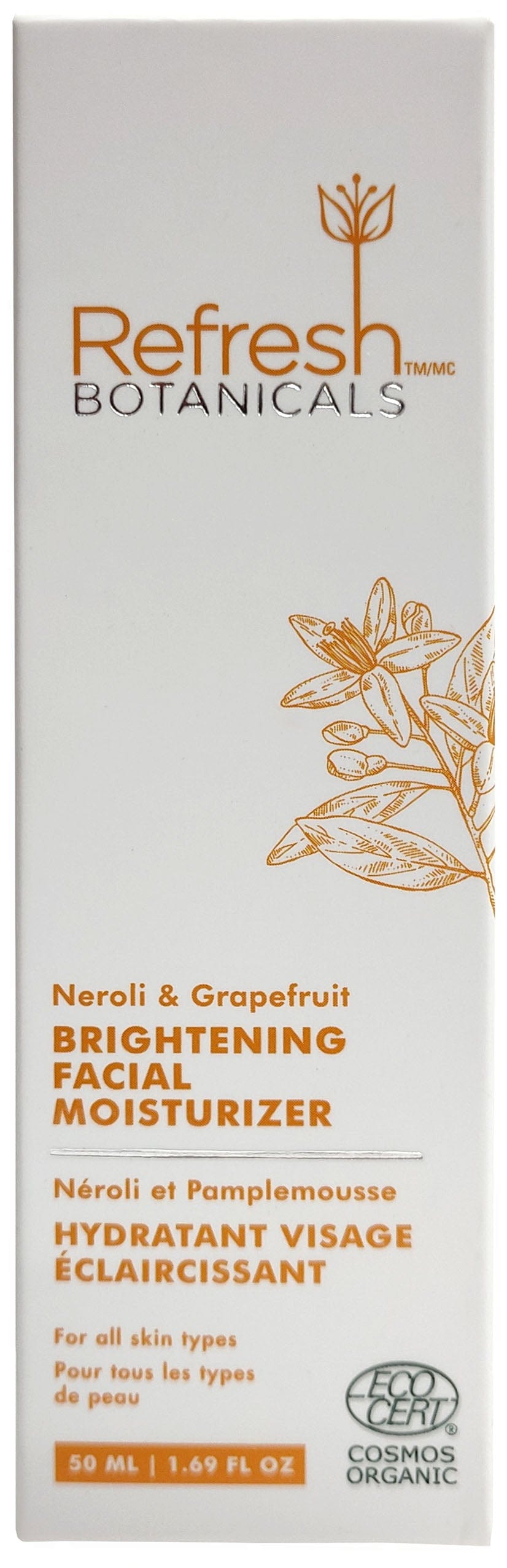 REFRESH BOTANICALS Soins & beauté Hydratant visage éclaircissant pour tous types de peaux (néroli/pamplemousse) 50ml