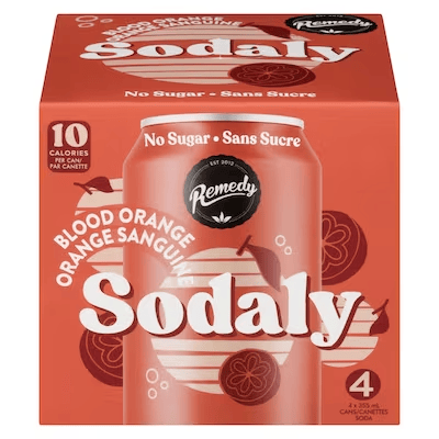 REMEDY Épicerie Sodaly à l'orange sanguine 4x355ml
