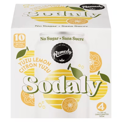 REMEDY Épicerie Sodaly citron et yuzu 4x355ml