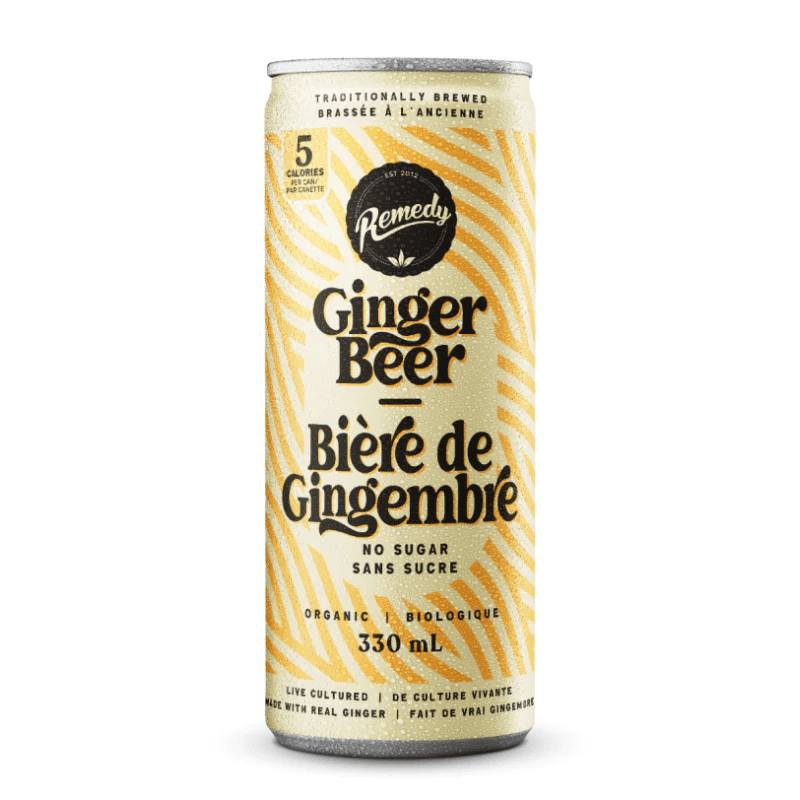 REMEDY KOMBUCHA Épicerie Bière de gingembre sans-sucre bio 330ml