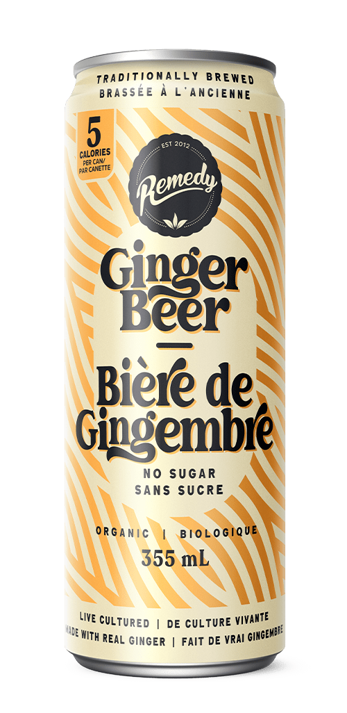 REMEDY KOMBUCHA Épicerie Bière de gingembre sans-sucre bio 355ml