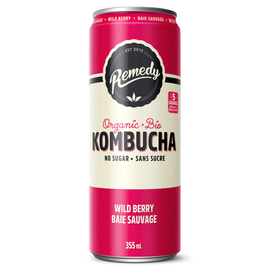 REMEDY KOMBUCHA Épicerie Kombucha baies sauvages 355ml
DATE DE PÉREMPTION : 12 NOVEMBRE 2026