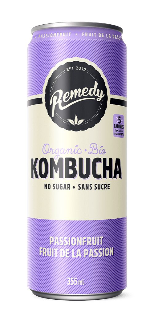 REMEDY KOMBUCHA Épicerie Kombucha fruit de la passion bio 355ml
DATE DE PÉREMPTION : 9 NOVEMBRE 2026
