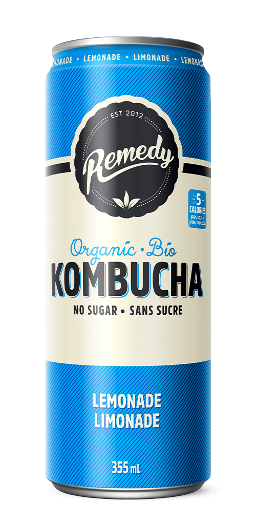 REMEDY KOMBUCHA Épicerie Kombucha limonade sans-sucre bio 355ml