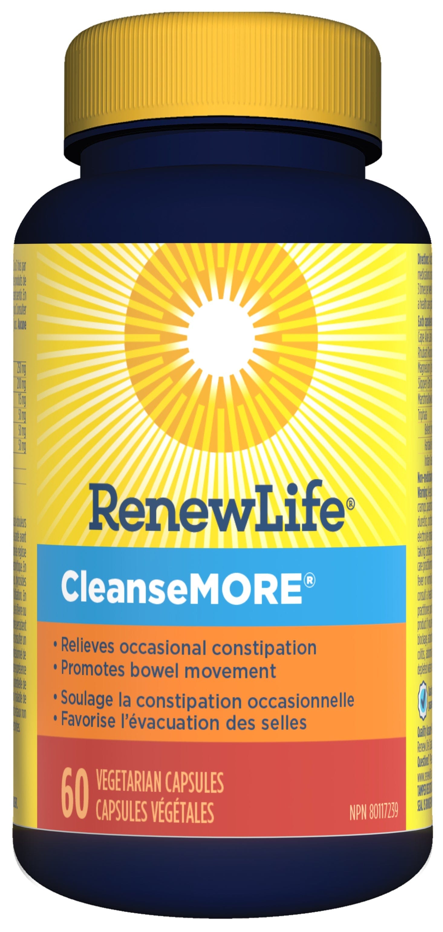 RENEW LIFE Suppléments Cleansemore (épuration côlon) 60caps