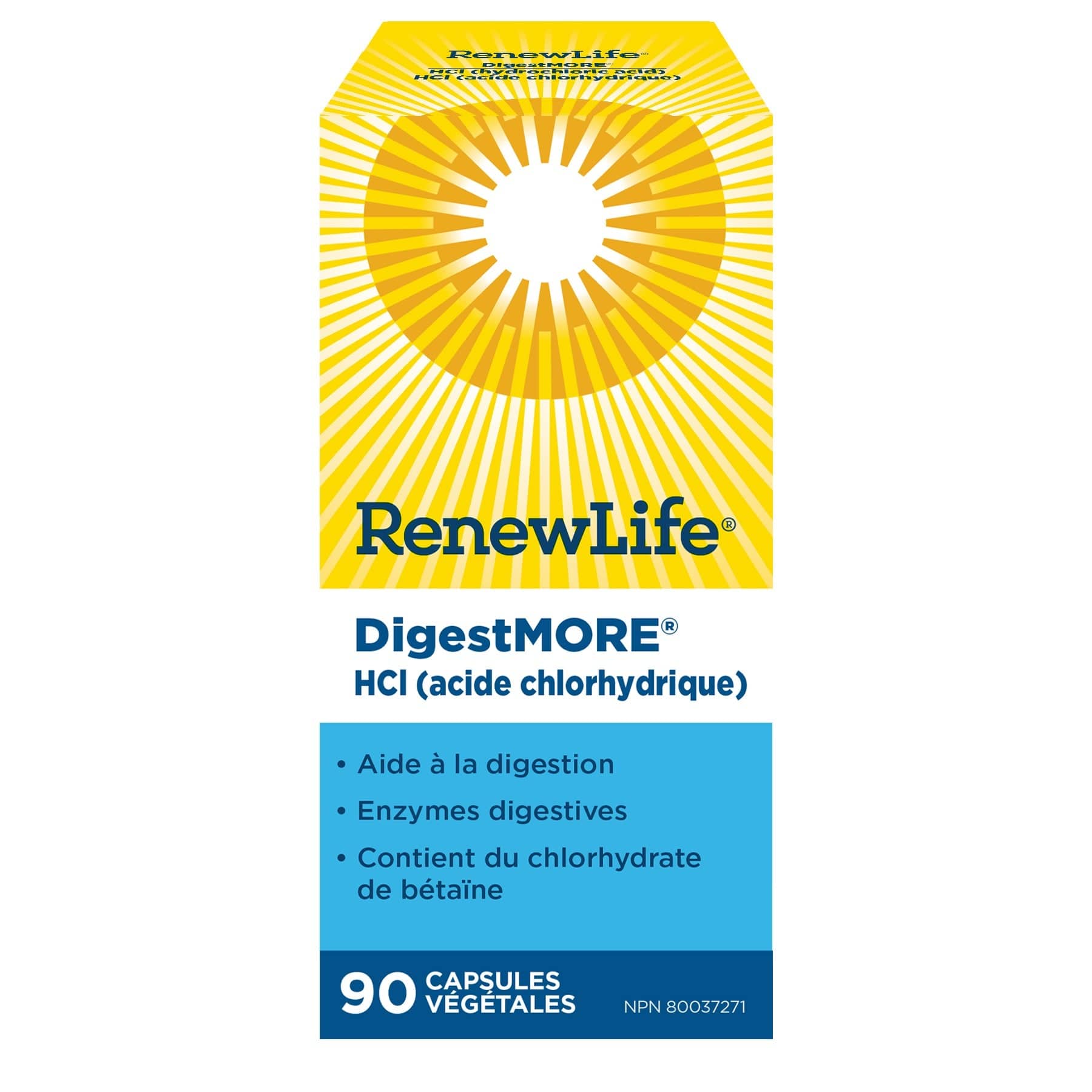 RENEW LIFE Suppléments Digestmore HCI 90caps