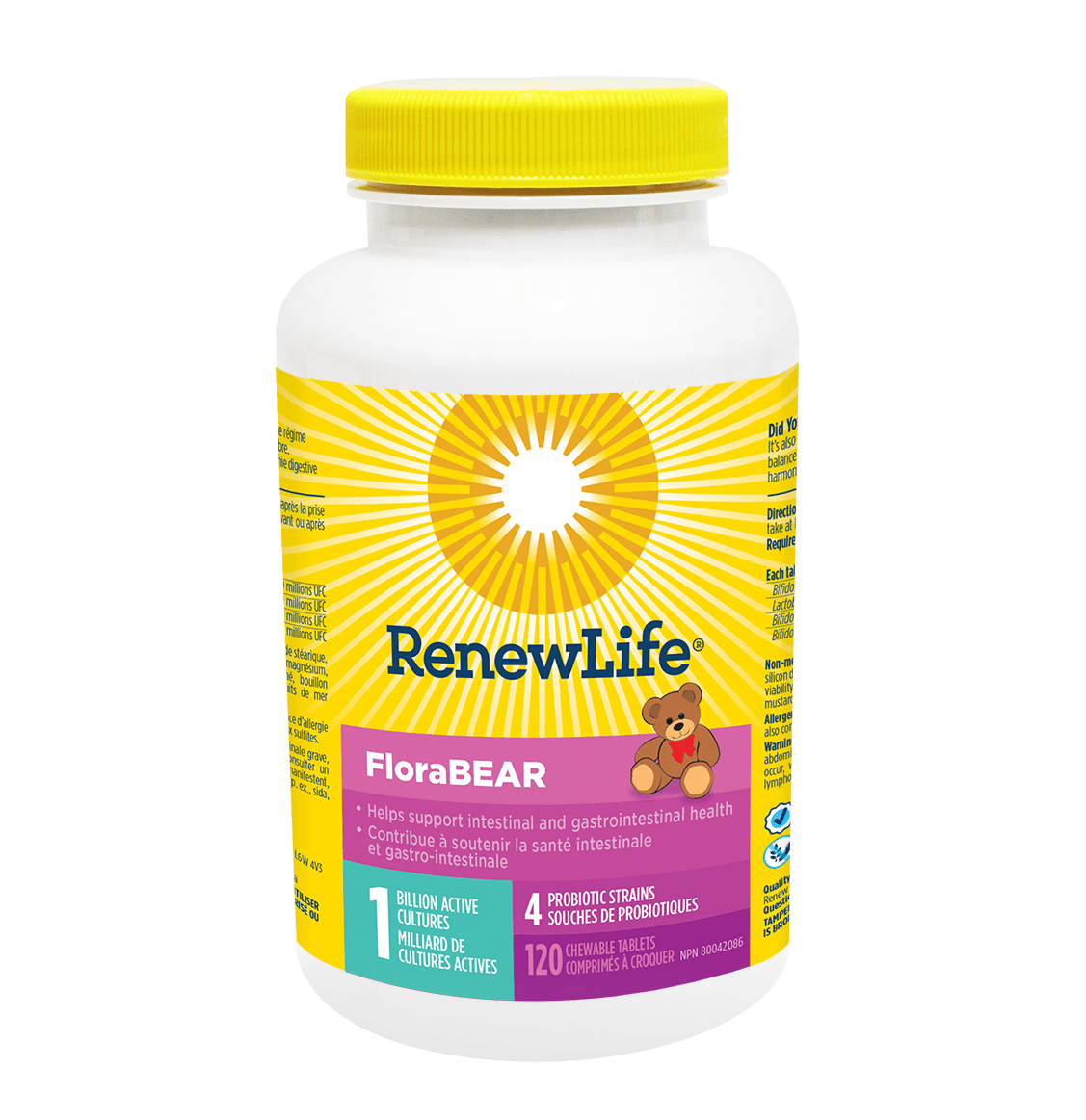 RENEW LIFE Suppléments Florabear (à croquer) 120comp