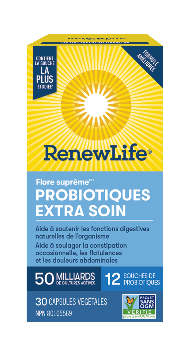 RENEW LIFE Suppléments Flore suprême probiotiques extra soin (50 milliards) 30vcaps