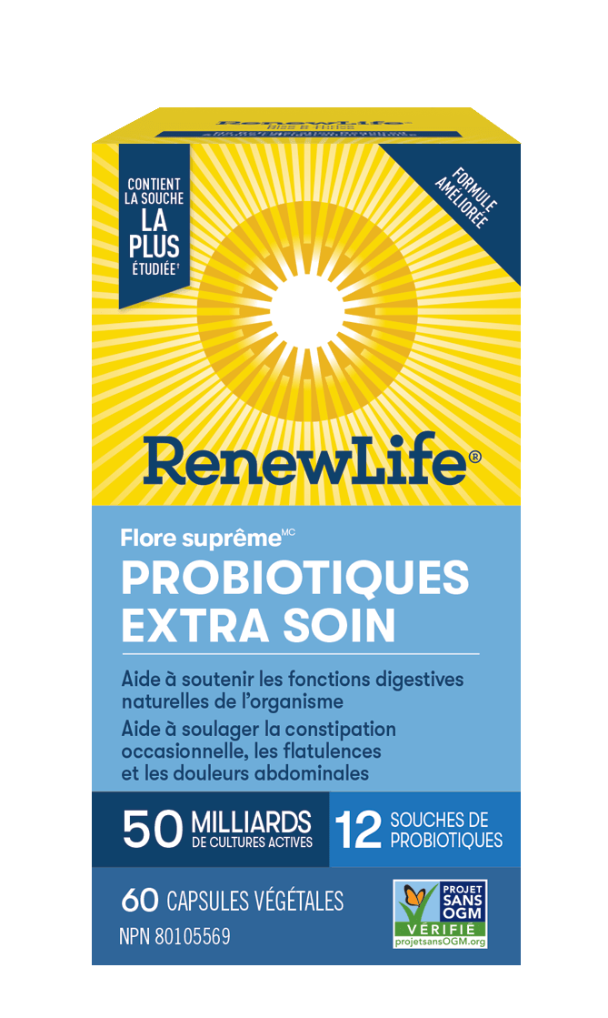RENEW LIFE Suppléments Flore suprême probiotiques extra soin (50 milliards) 60vcaps
