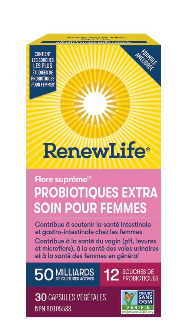 RENEW LIFE Suppléments Flore suprême probiotiques extra soin (femmes) (50 milliards) 30vcaps