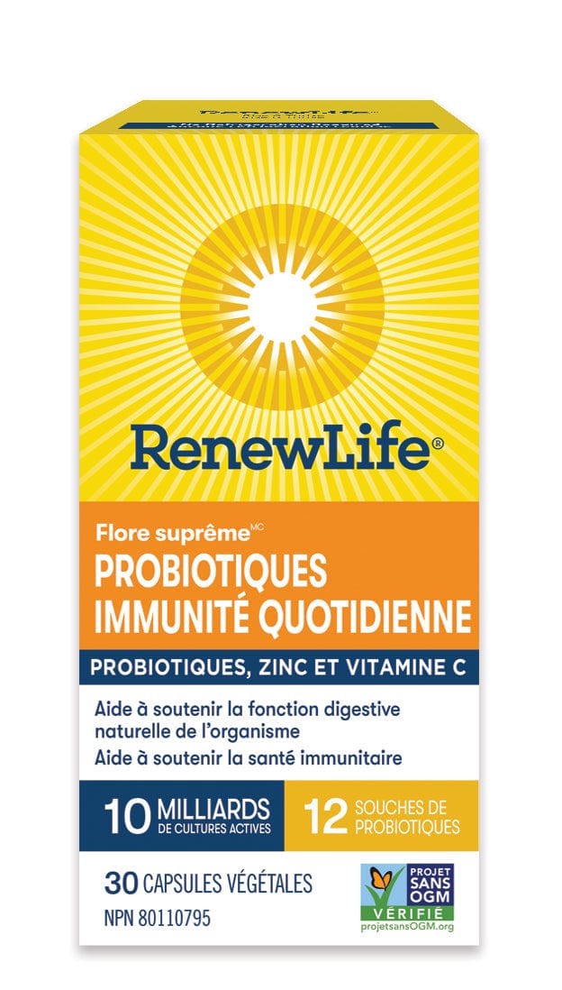 RENEW LIFE Suppléments Flore suprême probiotiques immunité quotidienne (10 milliards) 30vcaps